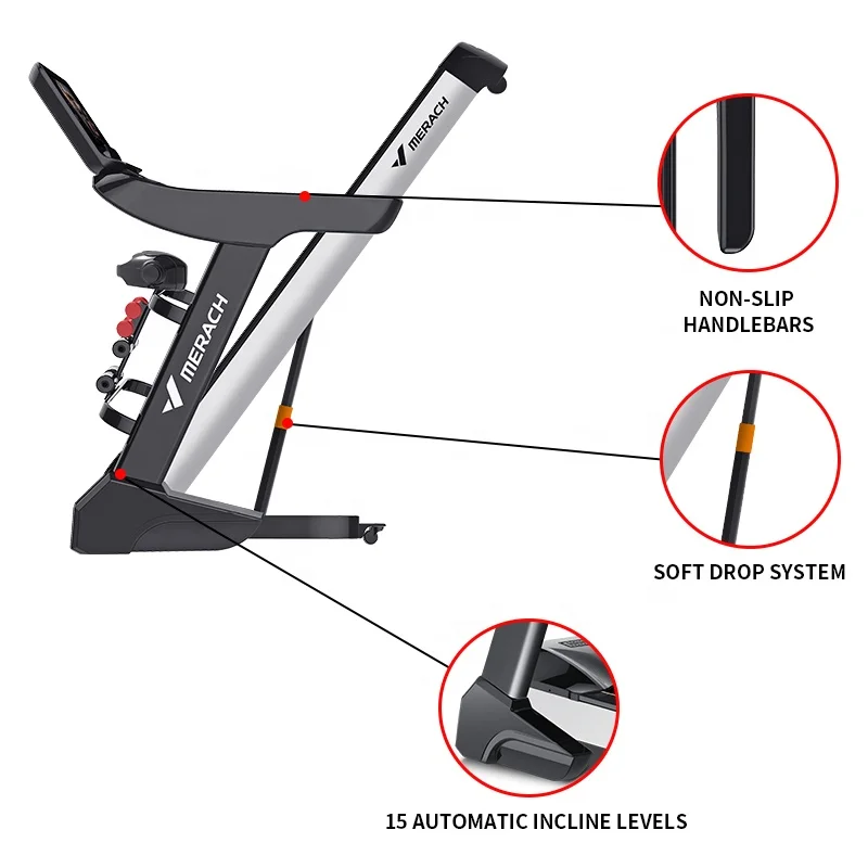 MERACH home treadmill running machine multifunctional equipment 58cm running belt gym treadmill machine