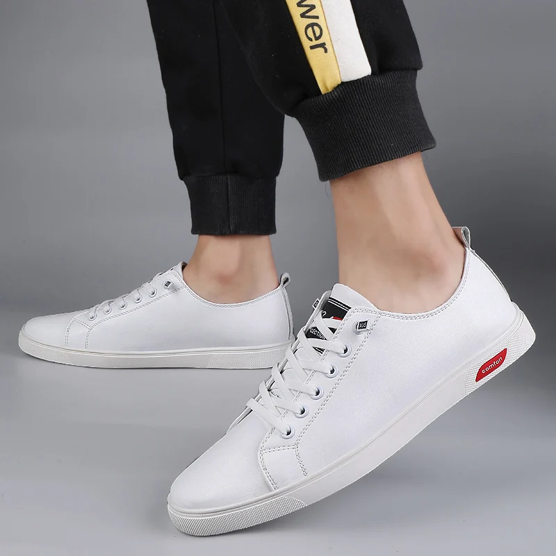 2024 New Arrivals Autumn Comfortable Lace-up White Casual Shoes Trend Cowhide Breathable Large Size Sneakers Men Shoes