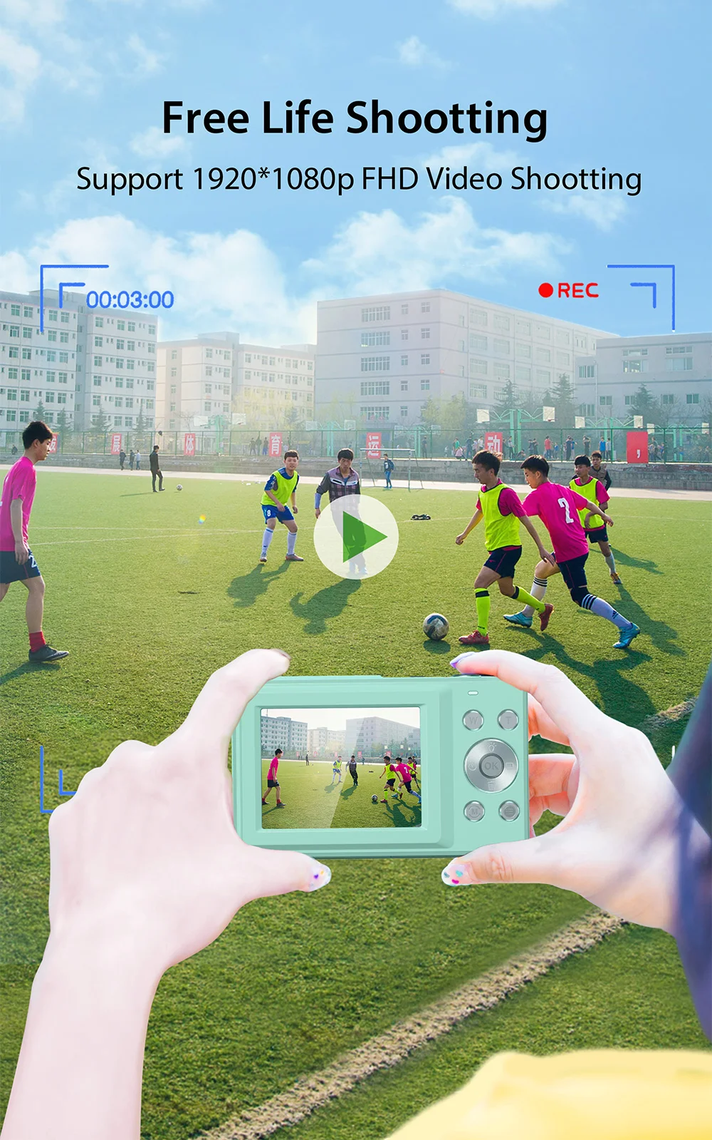 Photography Professional  action Digital Camera with 16X Digital Zoom  LCD Screen Digital pocket rechargeable Camera