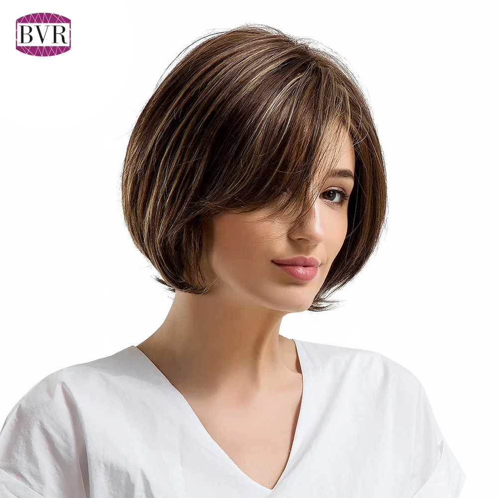 
BVR High quality wig vendor original wavy ombre human blended hair wig for women 
