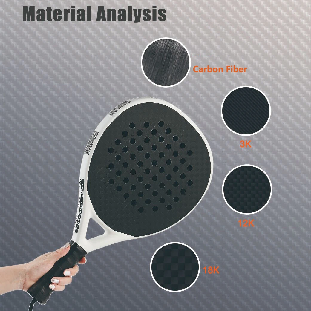 Carbon Fiber Surface Padel Racket with EVA Memory Flex Foam Core Padel Tennis Racquets Paddle Tennis Racket
