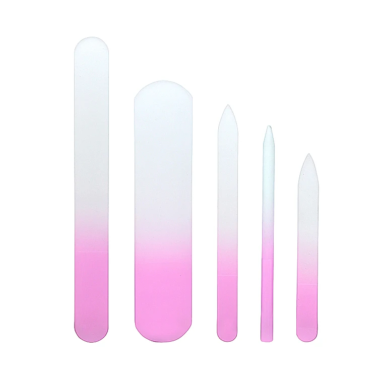 New Arrival customized  5 pieces Colorful Shiner nano glass nail file mini nail file manicure pedicure