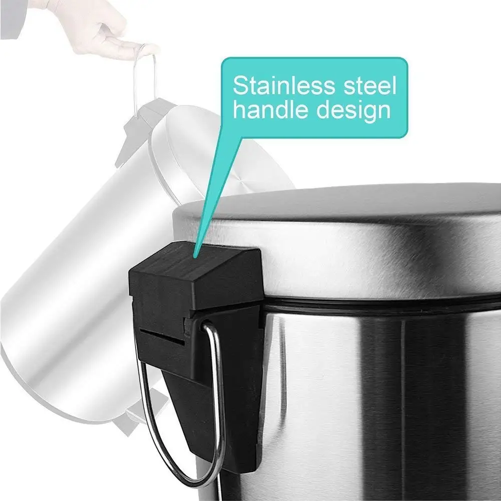 Home Office Metal Foot Pedal Dustbin Classification Functional 12L Garbage Bin