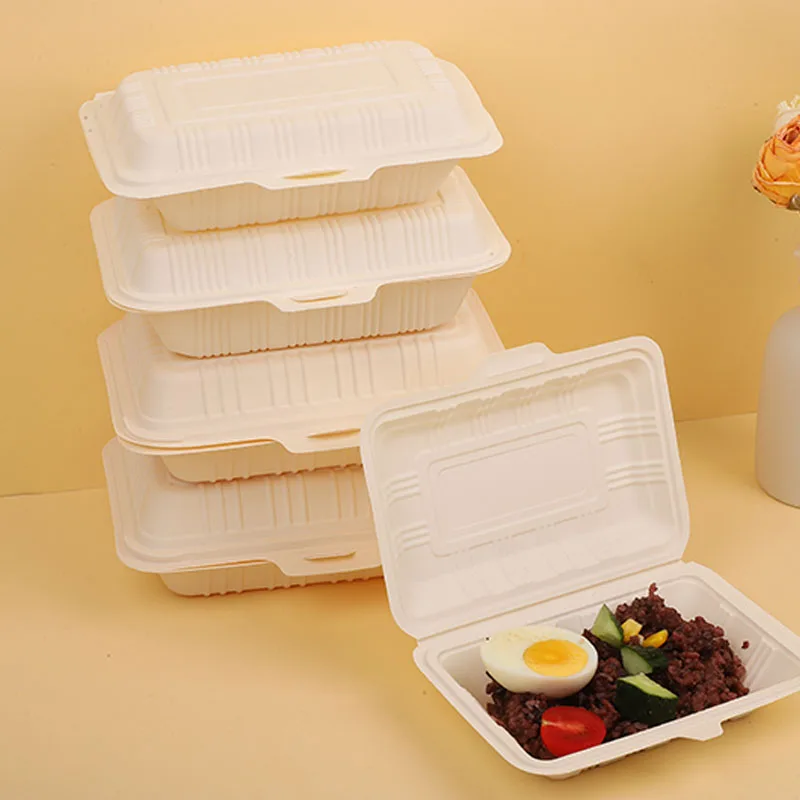 biodegradable To Go Take Out corn starch food box cornstarch disposable lunch box containers packaging