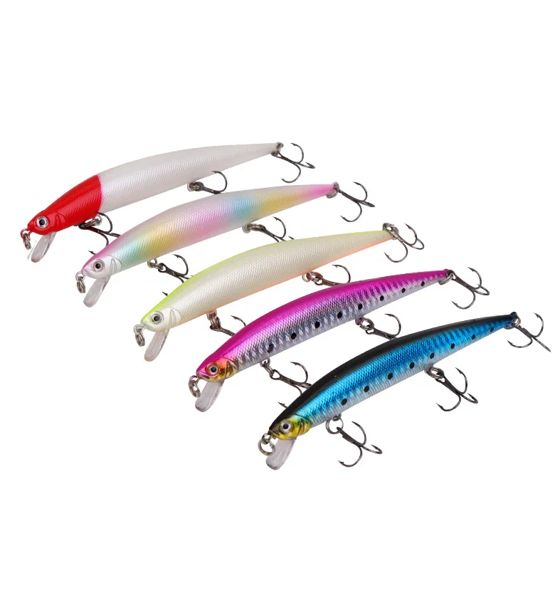 New 11.7g 13cm sinking water 3d eyes fishing hook plastic lure salmon sea bass fishing lure vibration