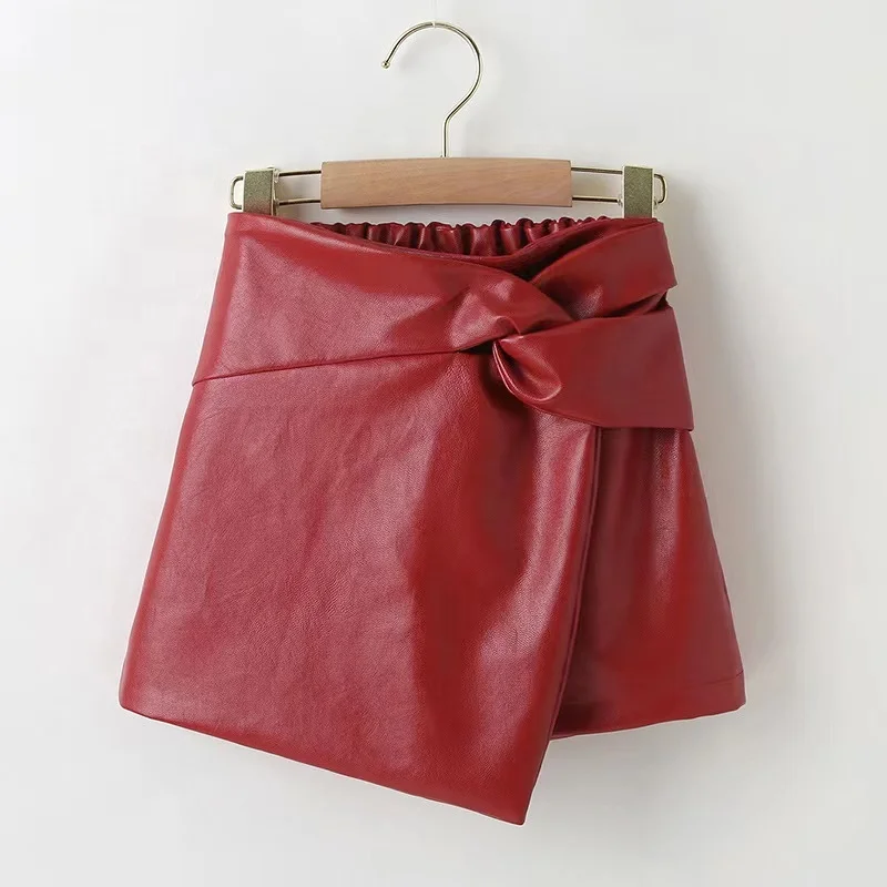 Fashion Autumn Winter 3-7y Girls Pu Leather Skirts Kids Clothes Girls Short Leather Mini Skirts