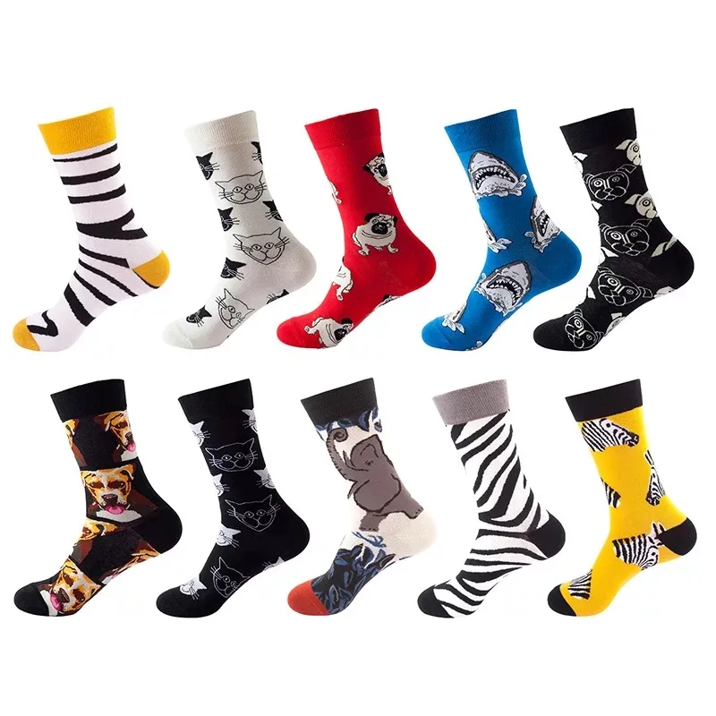 Good Quality Unique Hip Hop Personality Creative Men Designer happy Funny skate Socks Dropshipping unisex