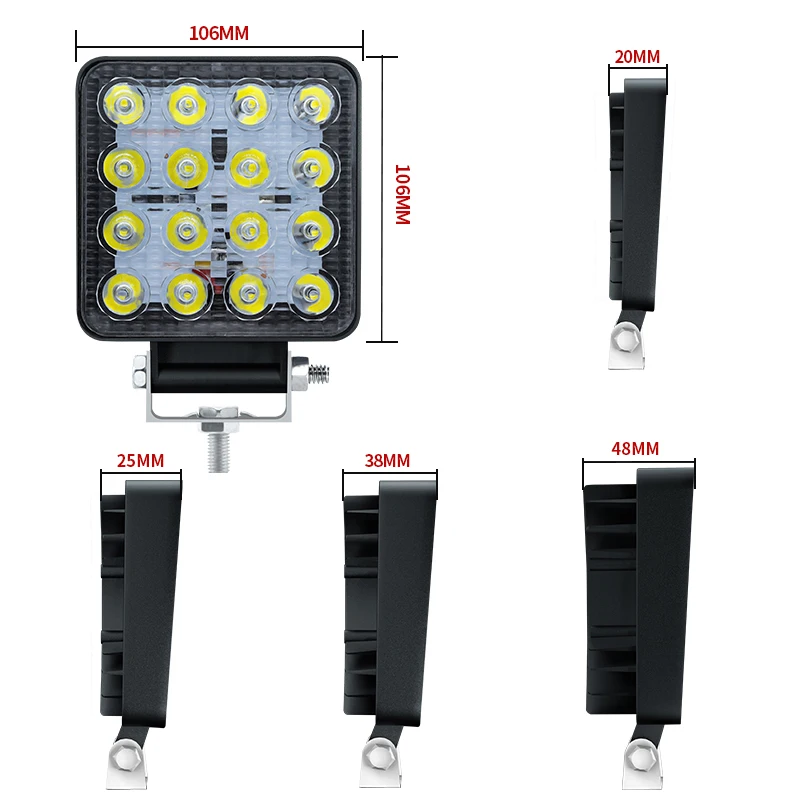2023 New trend 4 inch 48w off road lights trucks 48mm aluminum off road flood lights led work light for trucks motorcycle