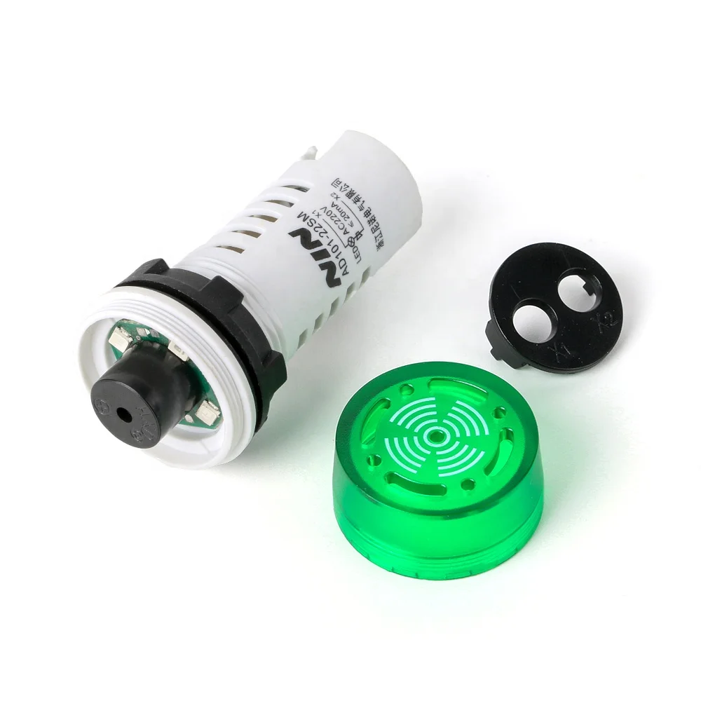 NIN AD16-22SM green flash led alarm buzzer indicator light