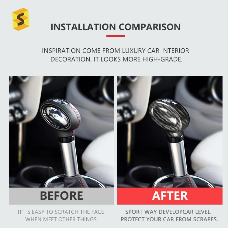 F Series Carbon Fiber Interior Accessories F54 F55 F56 F57 F60 Gear Shift For MINI Cooper