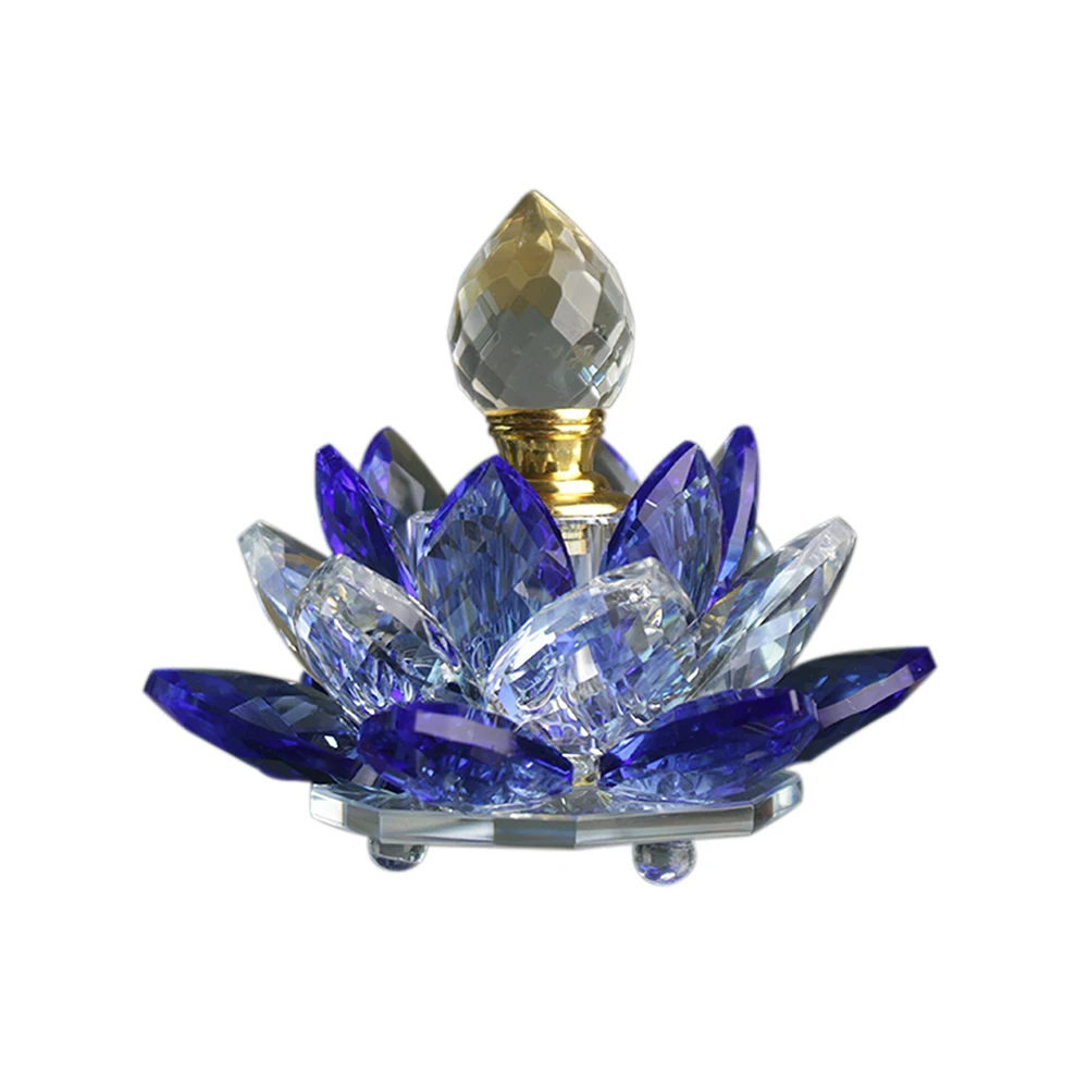 Lotus Shaped Crystal Glass Body Perfume Bottle Fragrance Bottles for Wedding Keepsake