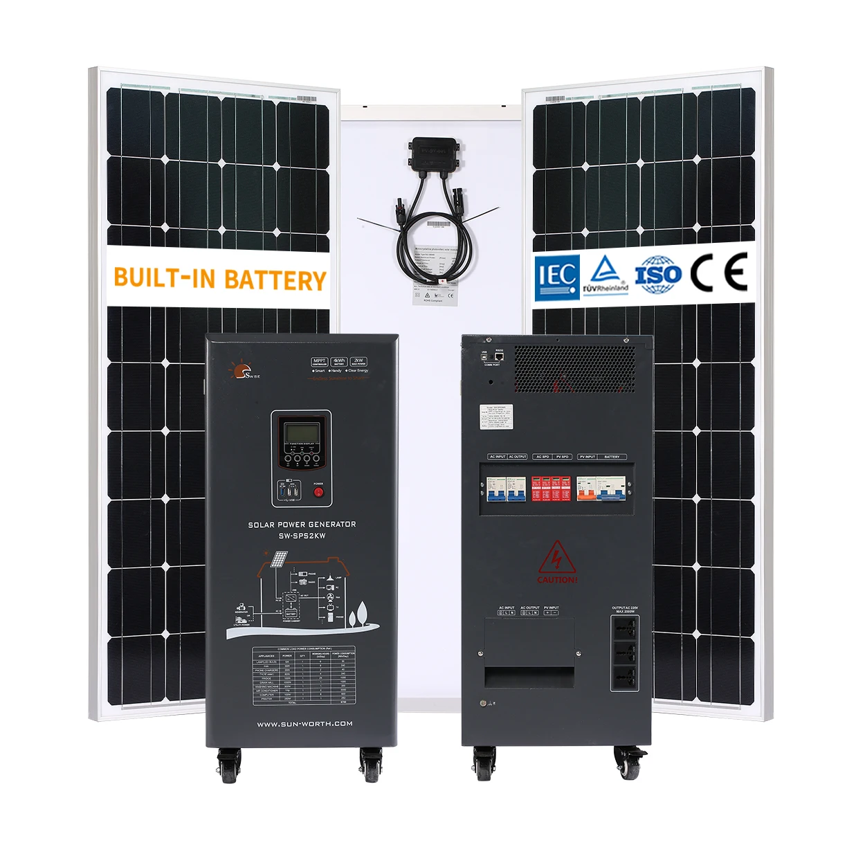 Sunworth Complete 3kw 5kw 6kw 8kw 10kw Off Grid Home Solar Energy Systems Outdoor Generator App