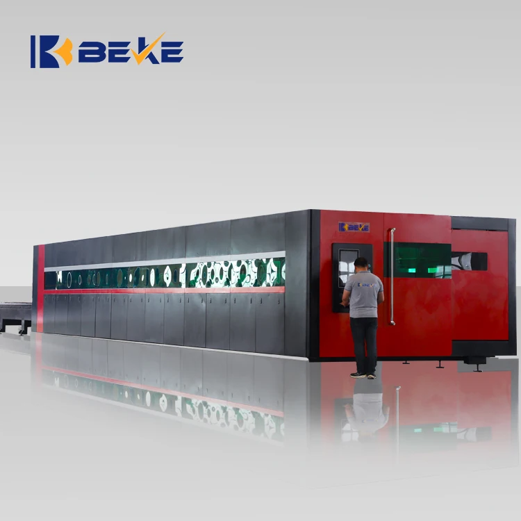 20KW fiber laser cutter Double Exchange table fiber laser metal cutting machine with free parts