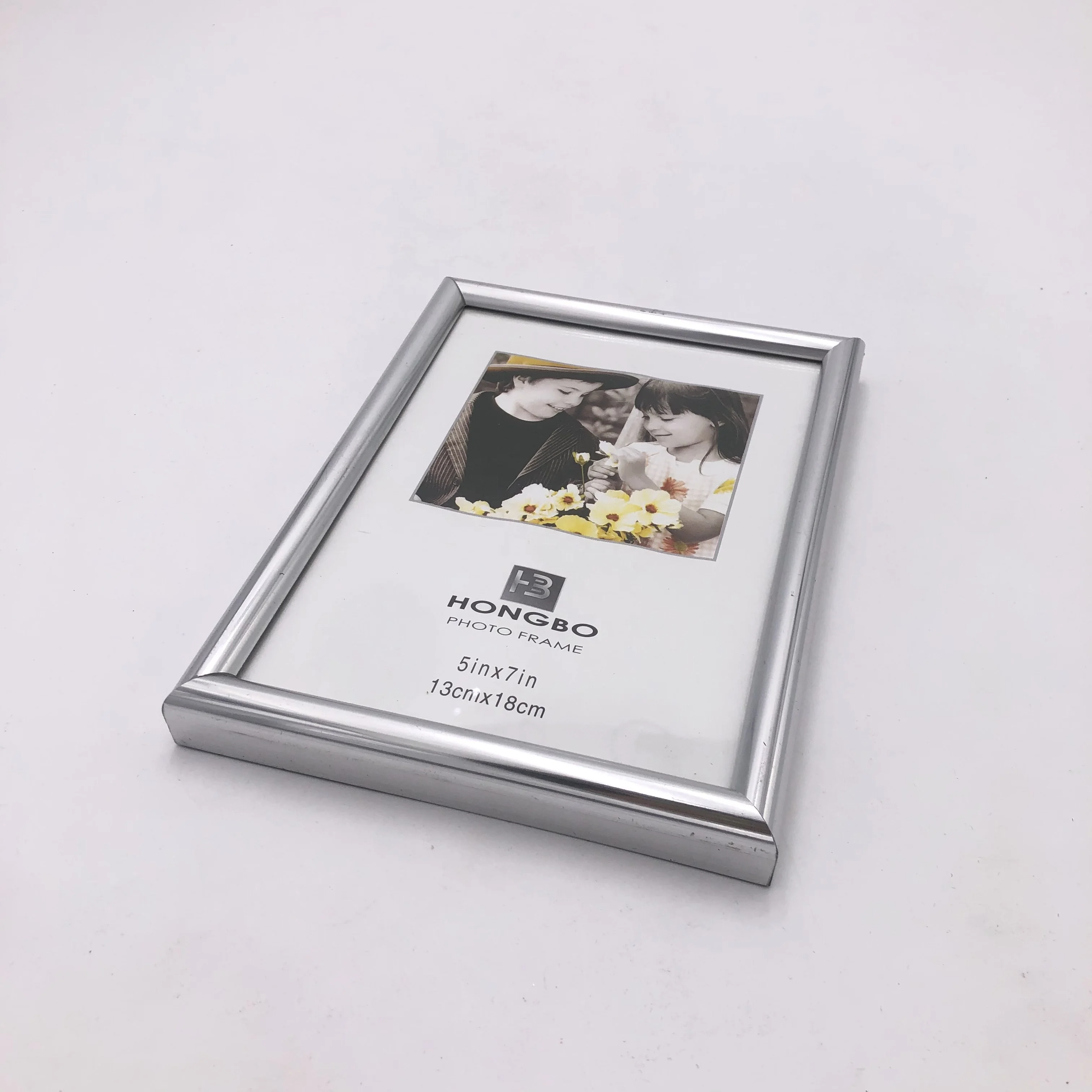 silver PVC photo frames wholesale easy stick customizable plastic mini picture frame easy change
