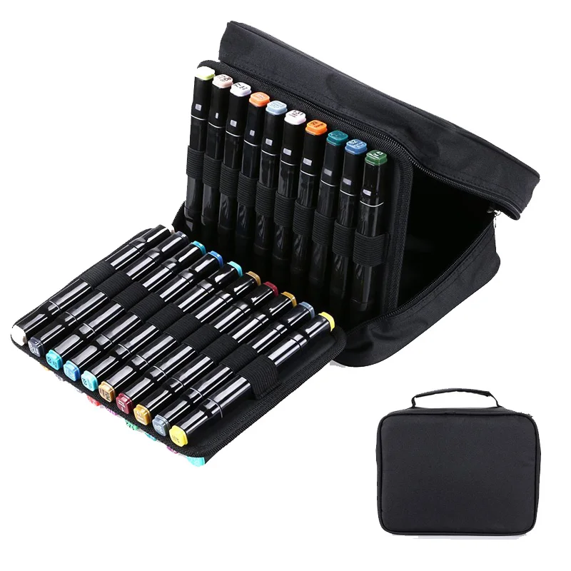 Carrying Markers Case Holder Canvas Zippered Markers Organizer Markers Case Holder