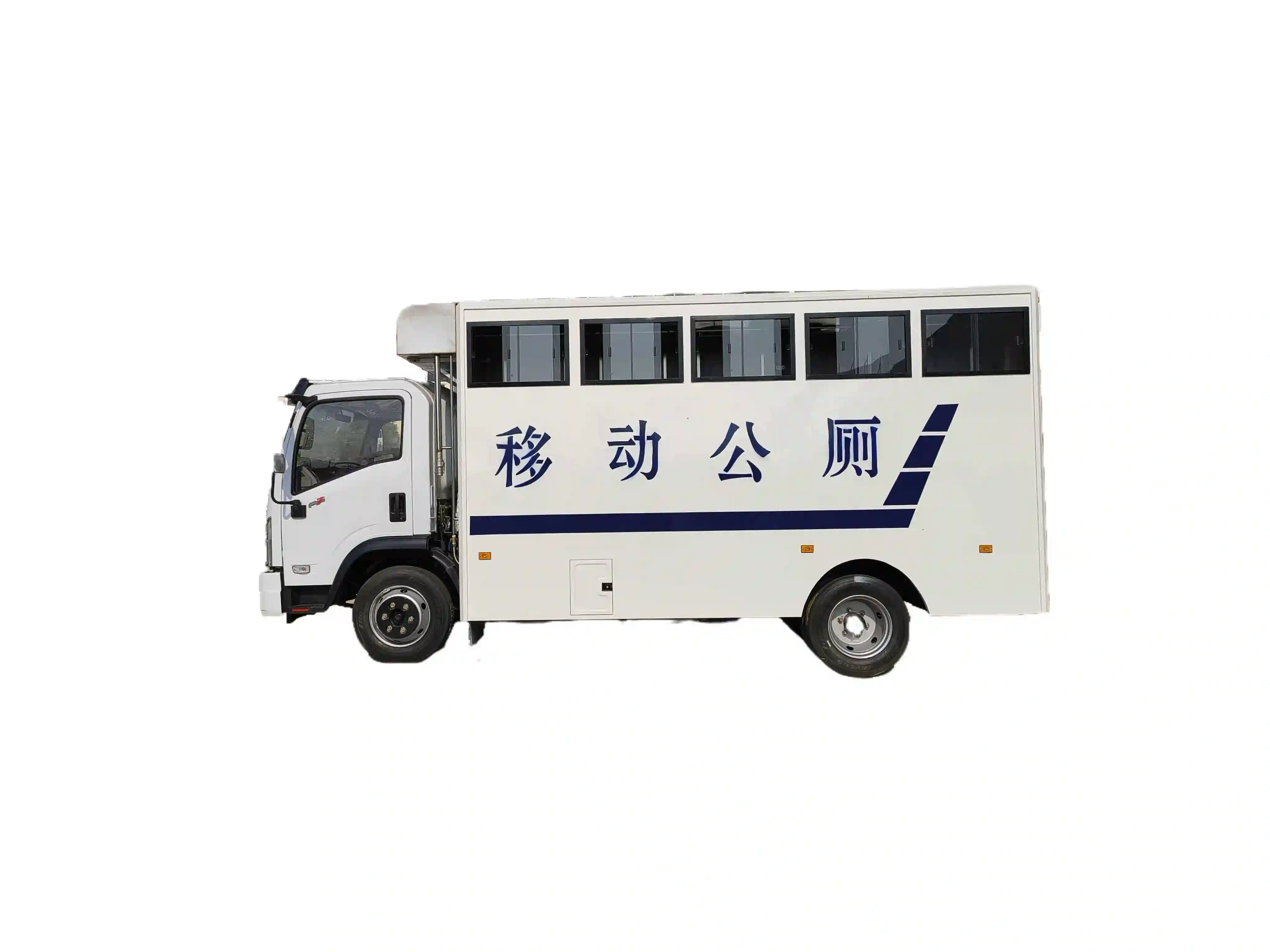 Multi Unit Integrated Mobile Public Toilet Truck with Stainless Steel Plate Box, Portable Toilet