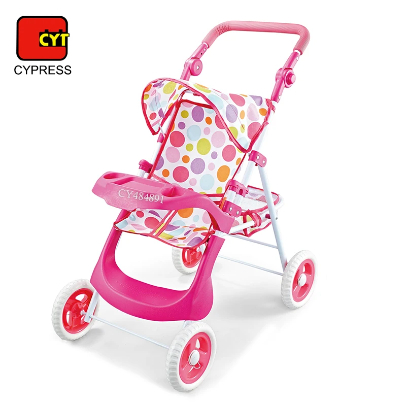 Factory Direct Sales Metal Baby Doll Stroller With Dining Table Doll Accessories Toys For Girls