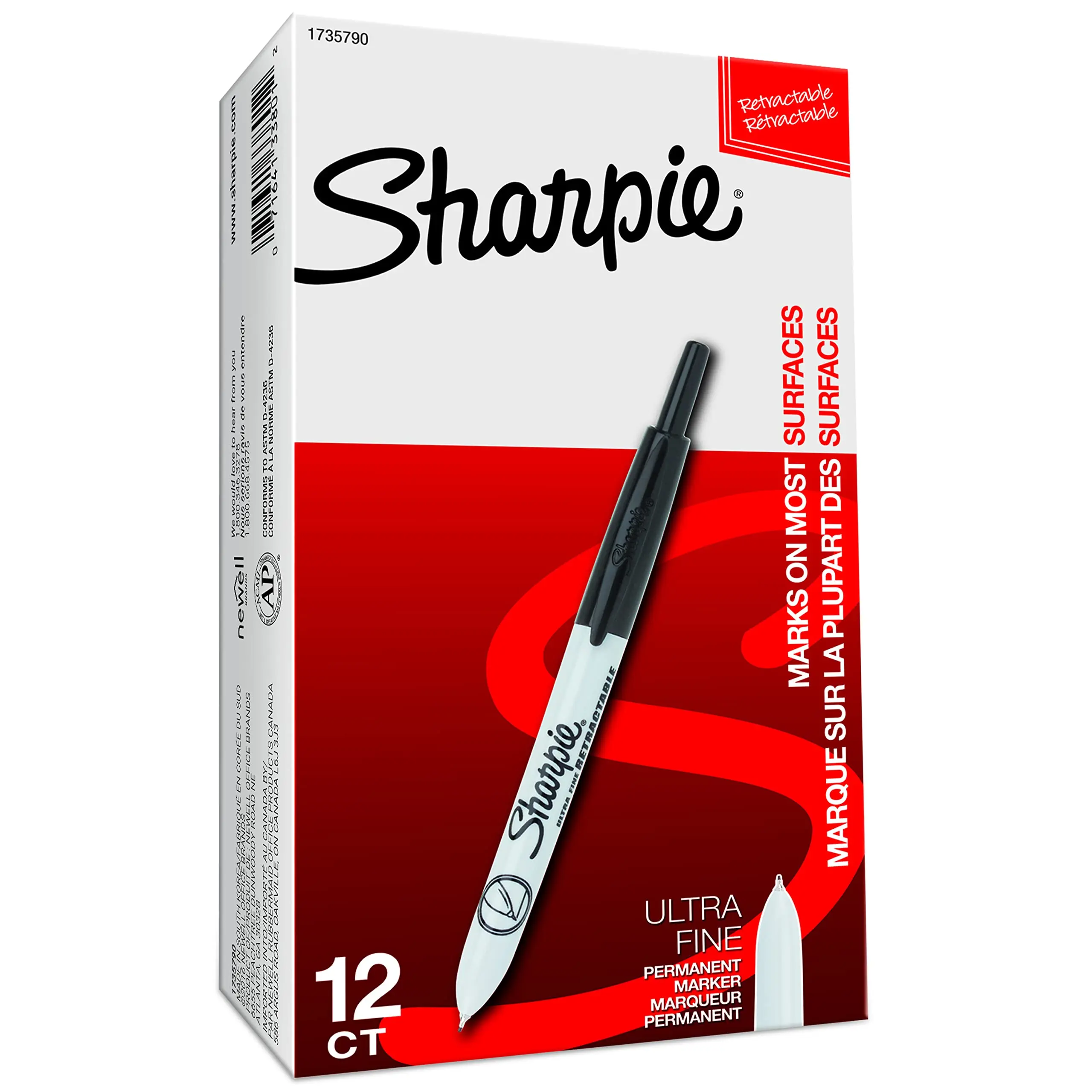 12pcs/box Extra Fine Signature Pen 32701 Oil-based Sharpie Art Marker pens