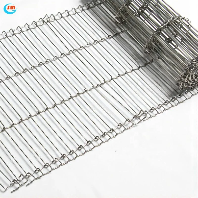 304 316 Stainless Steel Flat Flex Wire Mesh Conveyor Belt/Food Industry Stainless Steel Chain Conveyor Belt Mesh