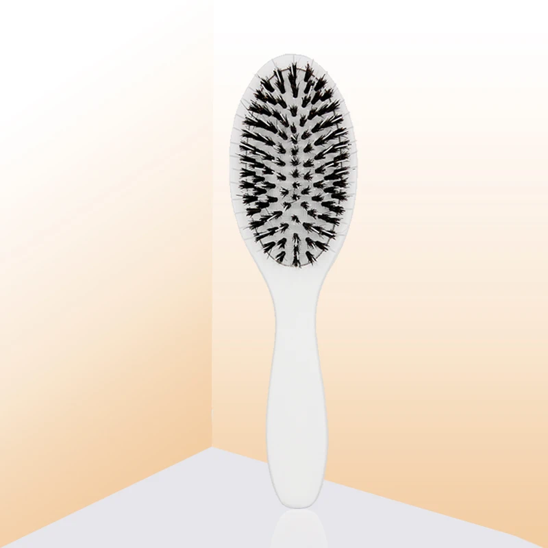 Factory Direct Sale Custom Logo Wood Handle White Wig Hair Extension Boar Bristle Brush Custom Own Brand Wig Brush