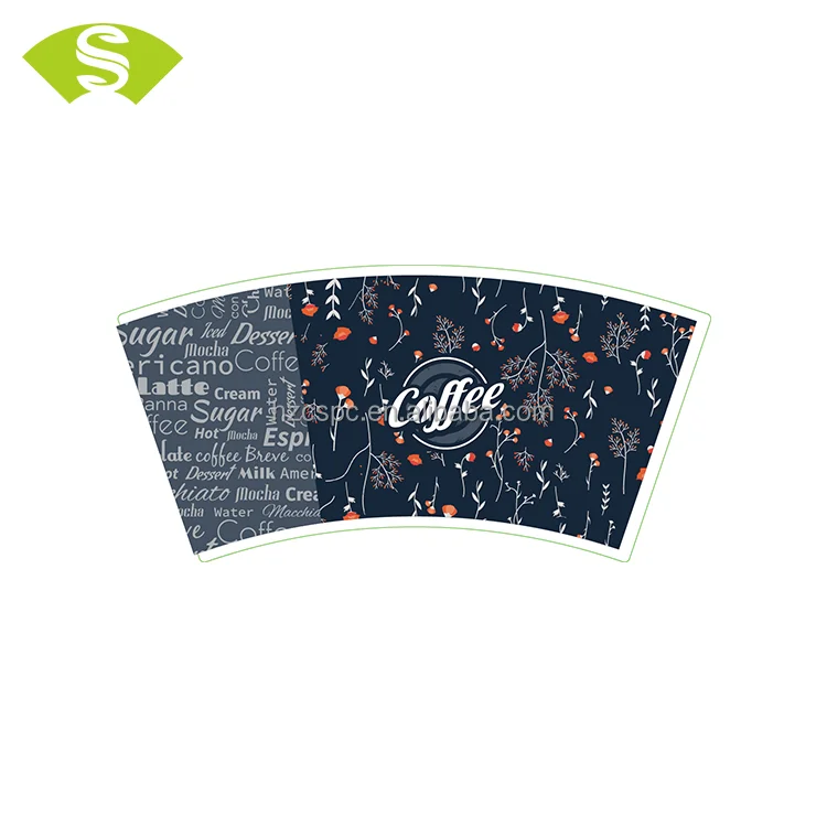 
Wholesale price custom design printed single wall paper cup fan paper cup material sheet 