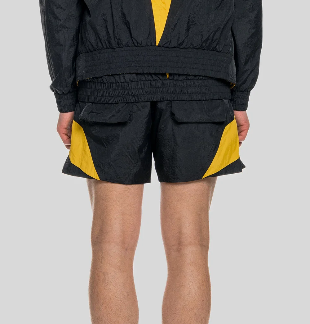 Custom logo color block polyester wind breaker nylon men windbreaker short