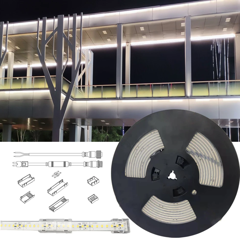 CIMA Strong flexible led strip light for outside outdoor super bright smd 2835 24v 48v 110v 220v silicone cover ip68 waterproof