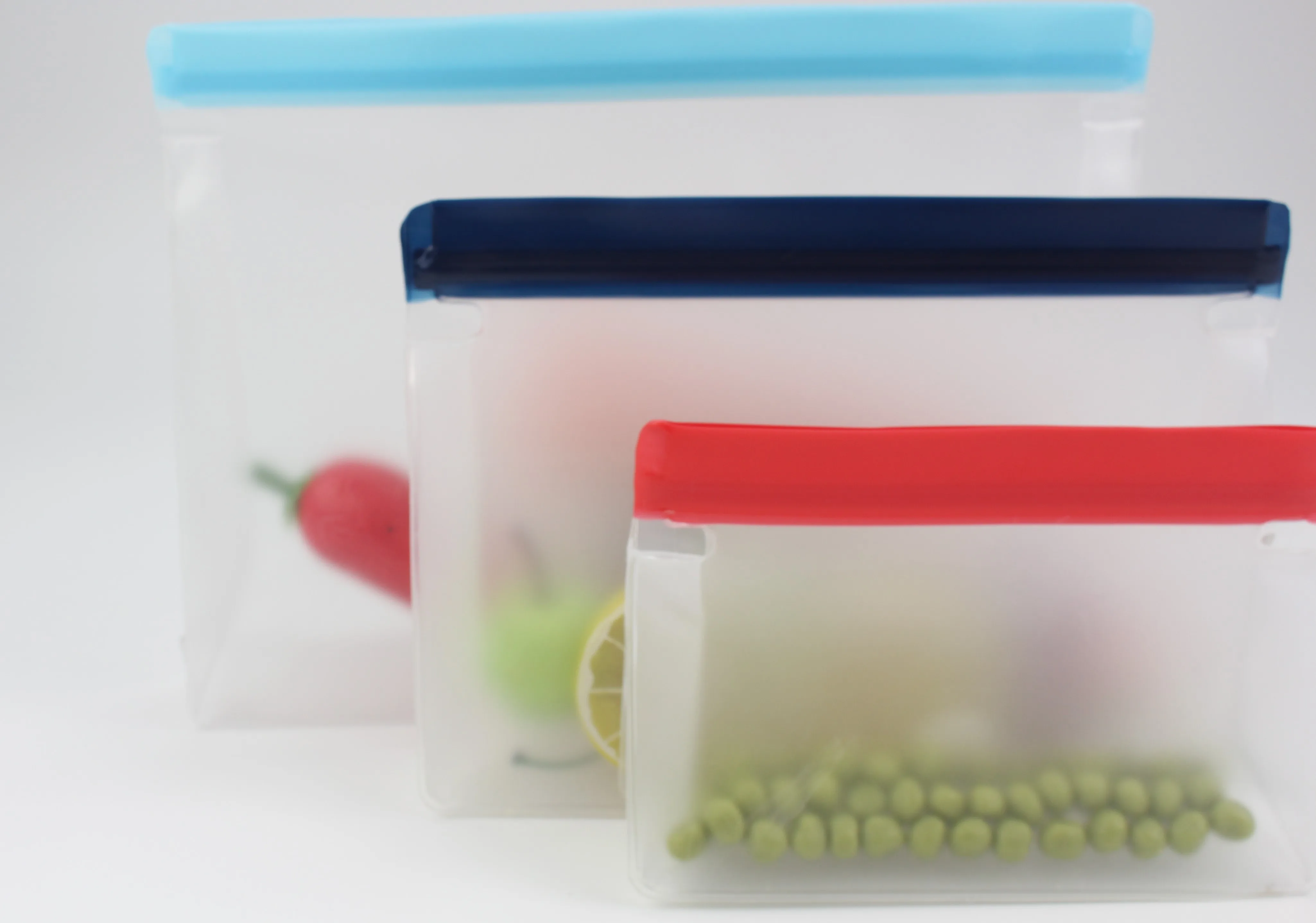 PEVA Reusable Storage Bags Environmental protection Stand-up Food Bags For Lunch Sandwich Snacks