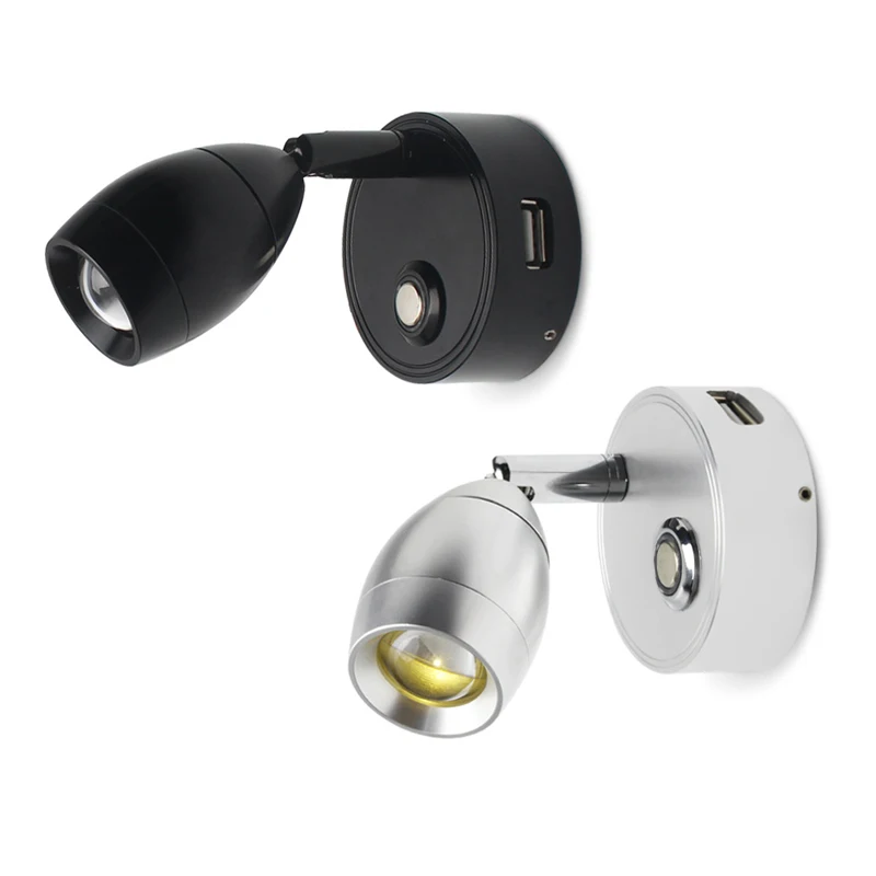 COB 2W 12V RV Boat RGB LED Reading Light with Touch Control Switch f Ceiling Spot light Touring Car RV Yacht Universal lights