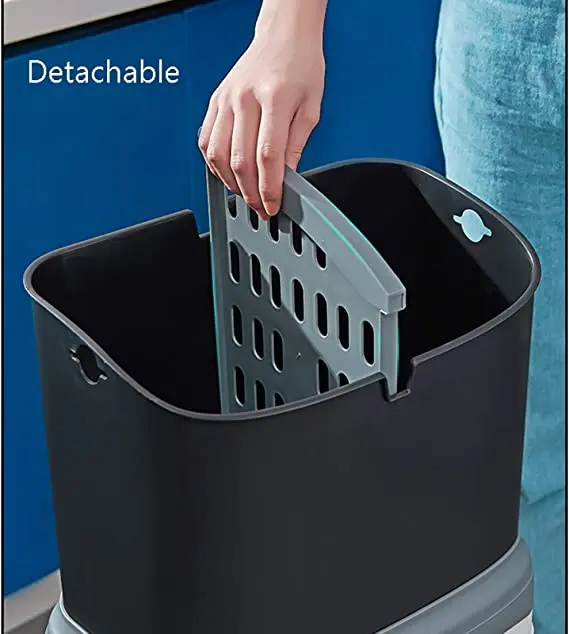 Hot Selling  Kitchen Double Layer Cover Trash Can Household Garbage Bin with Lid Large Capacity Dry and Wet Separation Bin