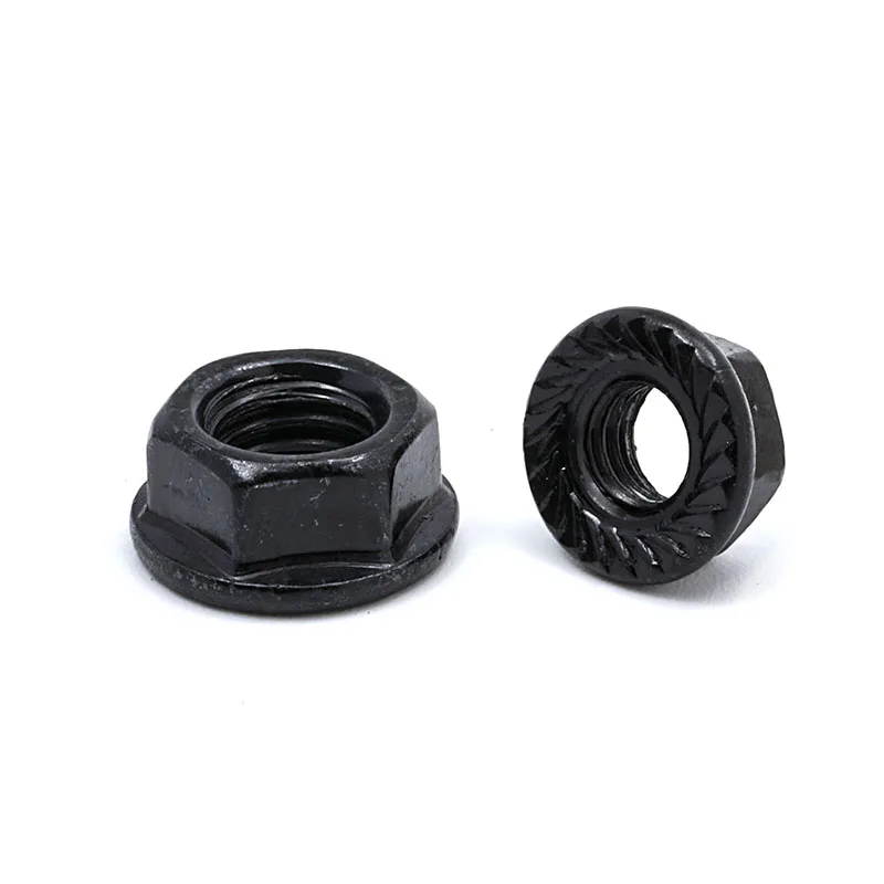 DIN6923 M6 M8 M10 ASME B 18.16.4 Black Oxide Black Galvanized Zinc Plated Carbon Steel Hex Flange Lock Nut