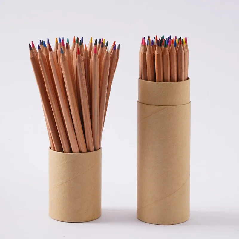 Small Order Accept 12/24/48 Different Color Cedar Wood Custom Colored Drawing Pencil set for School Kids Office High Grade Lead