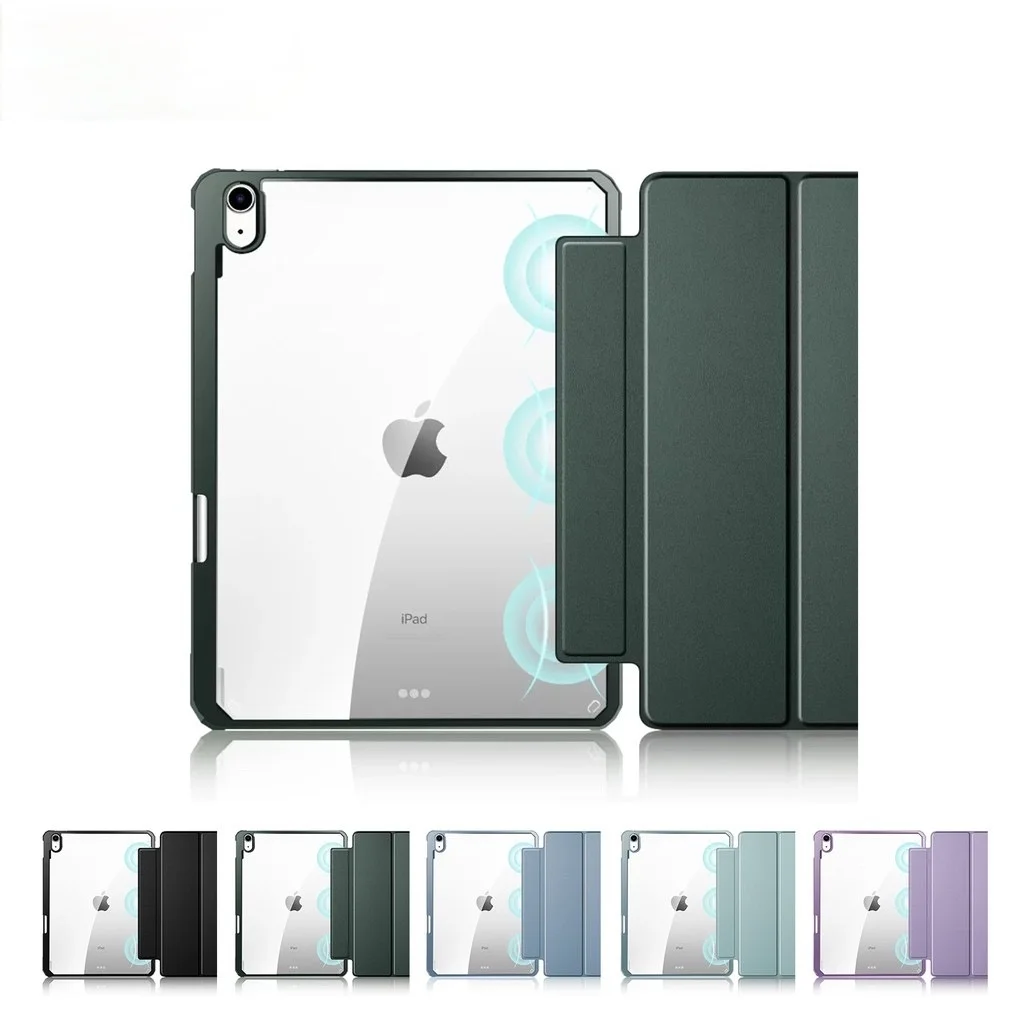 2021 High Quality magnetic supper slim tablet case 2in1 acrylic back shell Detachable tablet Case For iPad pro 12.9 case