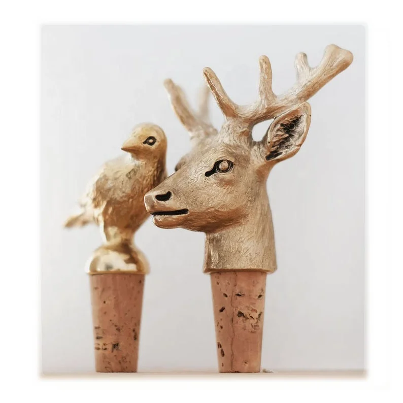 Zinc alloy Deer Bottle stopper pewter wine cork