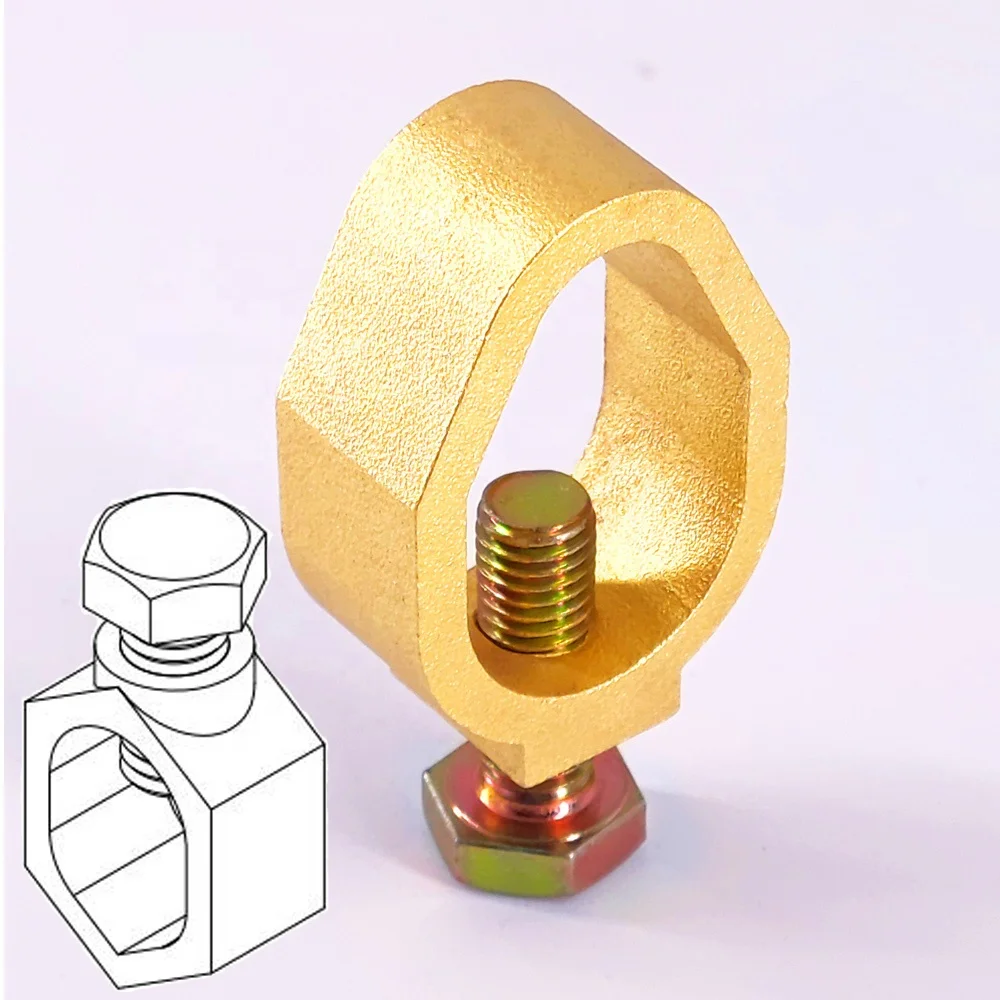 Light duty ground rod copper clamp