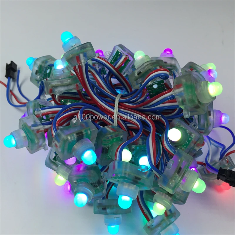 5V 12V 12MM WS2811 Square Digital RGB LED Pixel Light Smart Pixel Nodes for Holiday Permanent Lighting