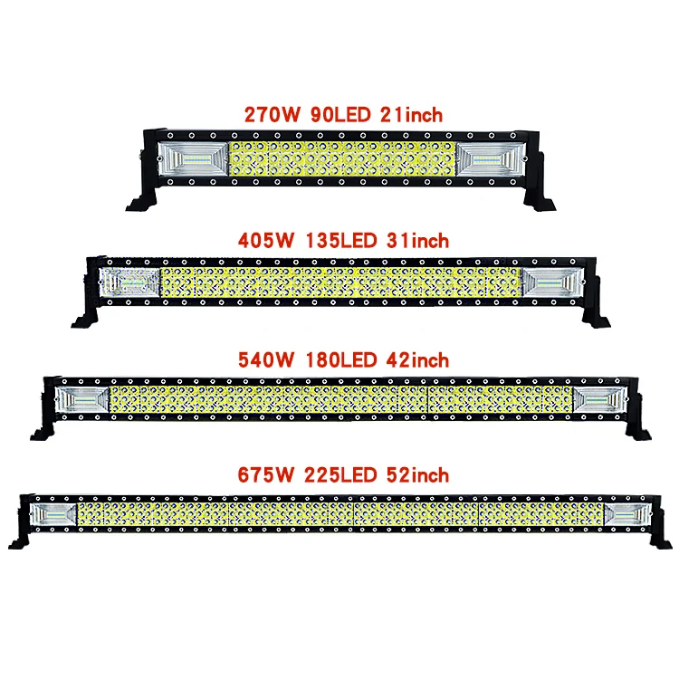 high power LED Light Bars 21inch 31inch 42inch 52inch led light bar offroad 270w 405w 540w 675w dual colors work light for truck