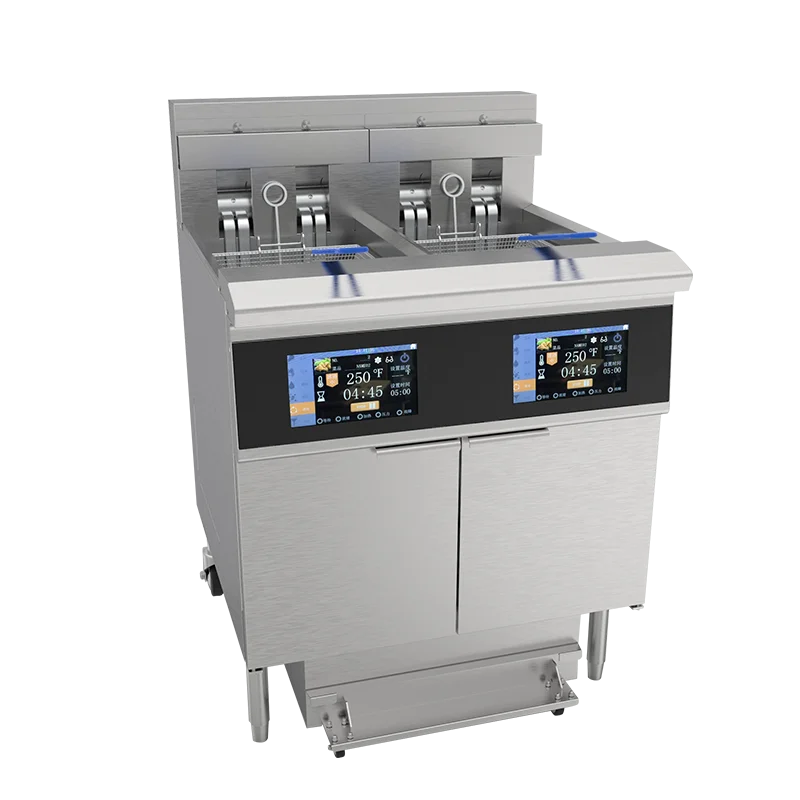 OFE-213 380V electric two tank two baskets with oil filter open deep fryer
