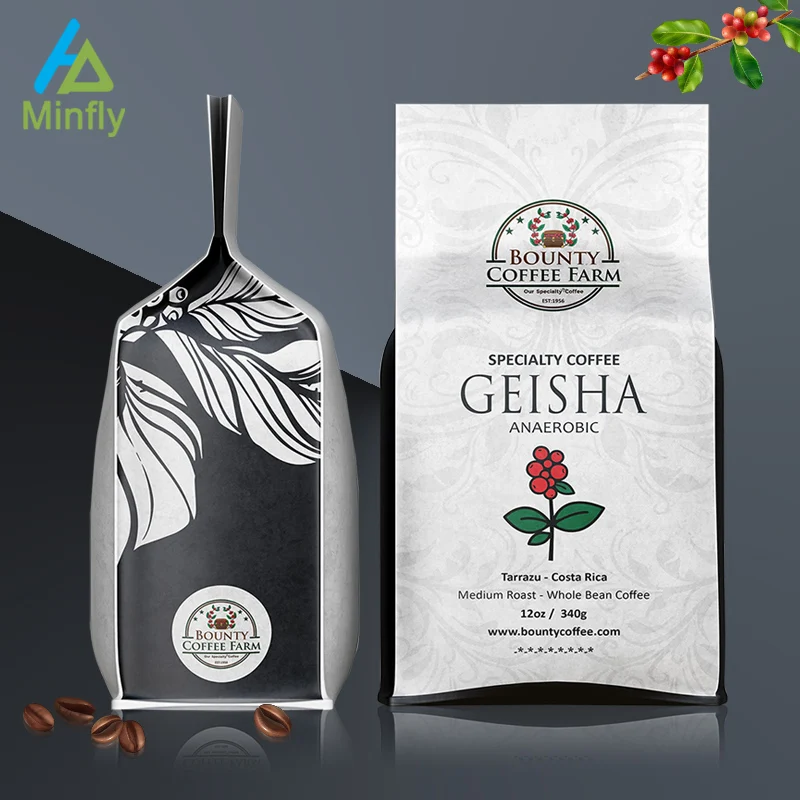 Minfly Digital Printing Custom Self Sealing Side Gusset Pouch with Zipper for Flat Bottom Coffee Snack Food Mylar Bag
