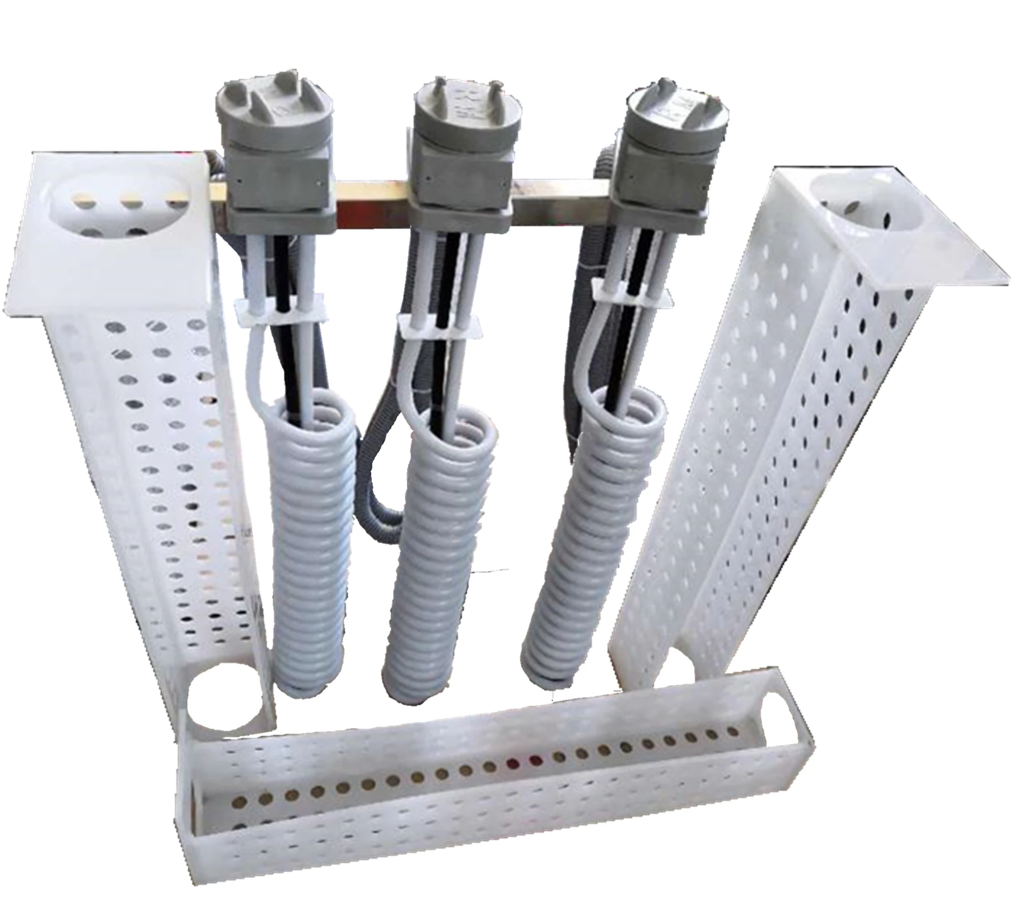 Annai OEM Spiral Single Phase PTFE Immersion Element Set Fluoropolymer Heater With Polypropylene Guard For Chromic Acid Solution