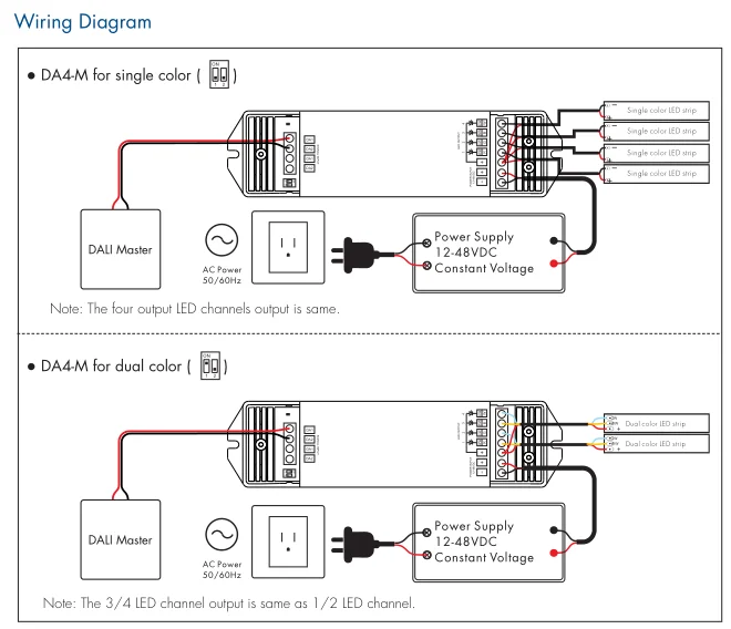 Skydance DA4-M с цифровым адресным интерфейсом DT8 светодиодный контроллер затемнения CCT RGB/RGBW 4 канала CV диммер PMW