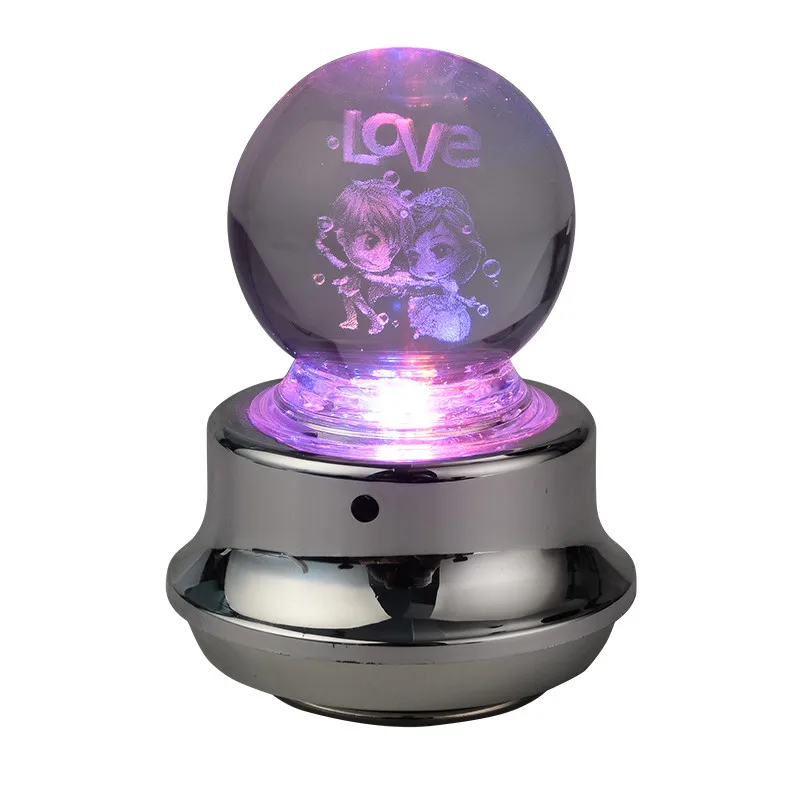 Luminous Crystal Ball Music Box Souvenir  Christmas Birthday Gift