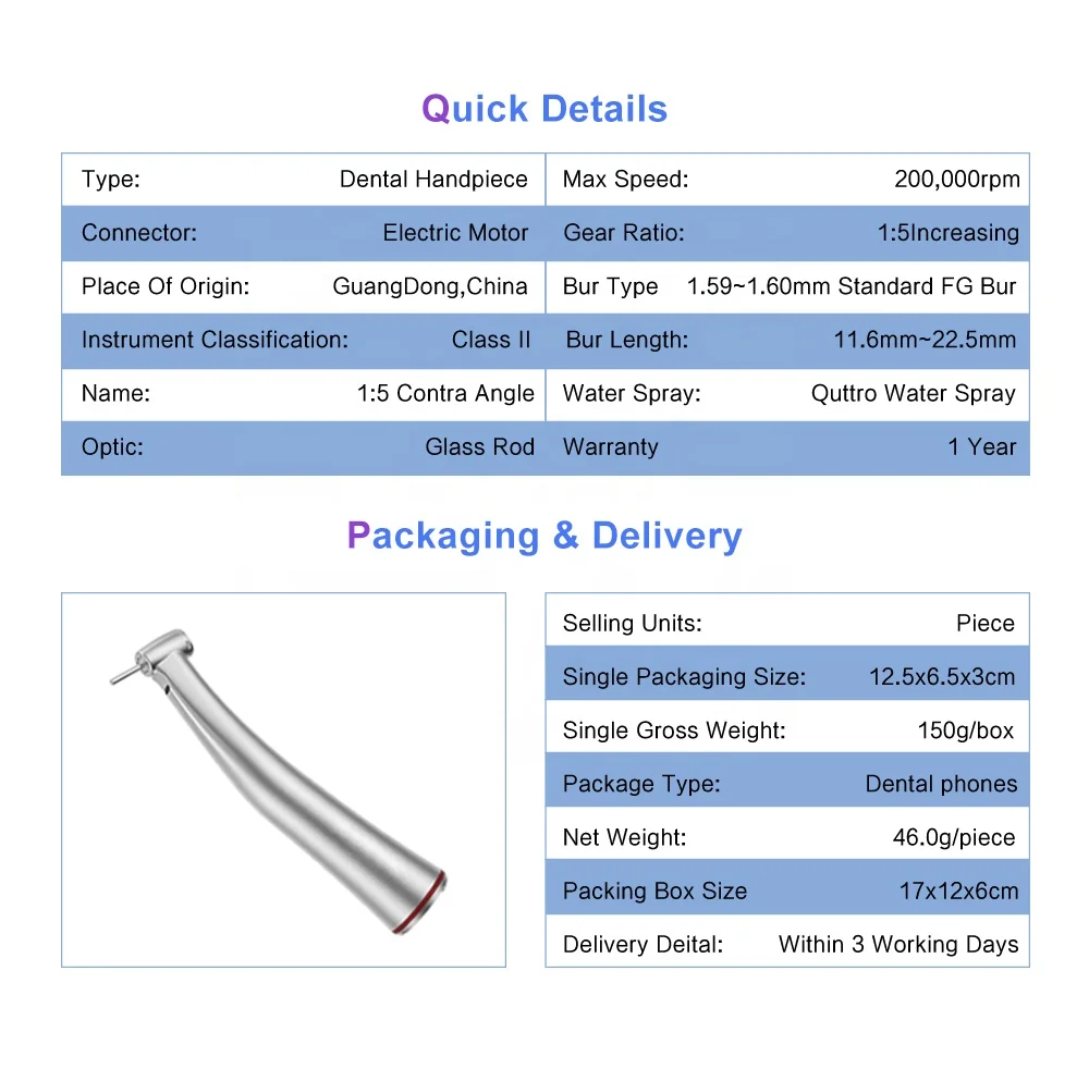 low Speed Handpiece Dental DEGER Brand Dental Turbine LED Dental low Speed Handpieces