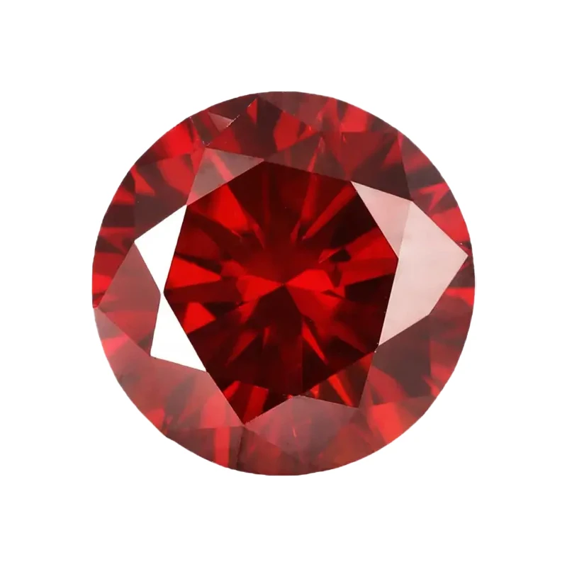 Pomegranate Plated Red Colour Moissanite Diamonds D VVS Round Brilliant Cut 1ct-10ct Loose Gemstone GRA Certified Jewelry Making