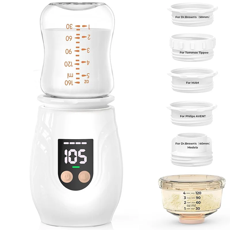 Hot Selling Fast Speed Portable Baby Milk Bottle Warmer for Travel Wireless Baby Feeding Bottle Warmer with 5 Levels Temperature