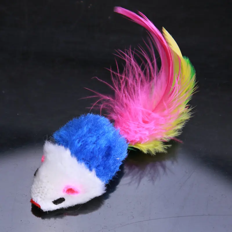 Real Rabbit Fur Mouse Cat Toy Pet Rabbit FurToy Animal 2 inches with Rattle Fur Sustainable Chew minnie mouse toys