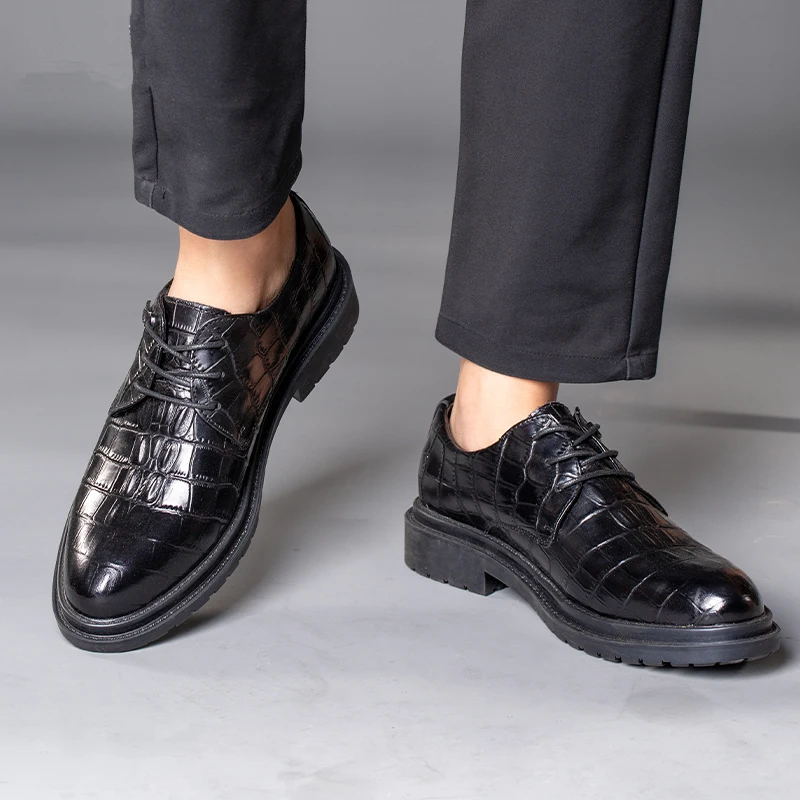 stylish British modern genuine calf leather upper soft rubber sole leather insock mens fashion shoes men shoes Zapatilla
