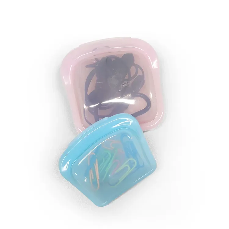 50ml 80ml BPA Free Compact Size Pouch Double-lock Seal 100% Leak-proof Water & Odor Resistant Small Silicone Zipped Bag