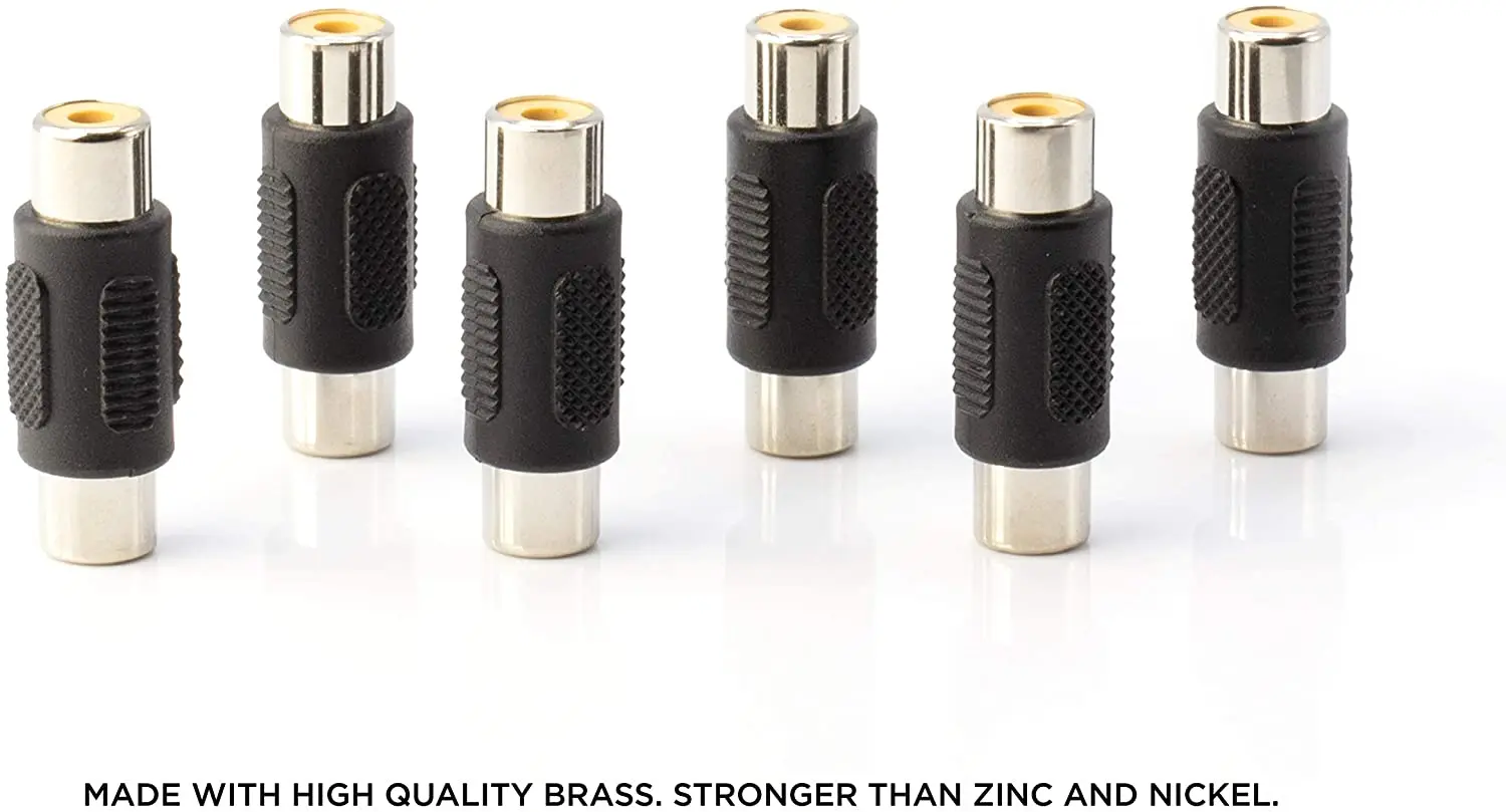 RCA Adapter Female to Female Coupler Extender Barrel - Audio Video RCA Connectors, for Audio Video S/PDIF Subwoofer, Phono