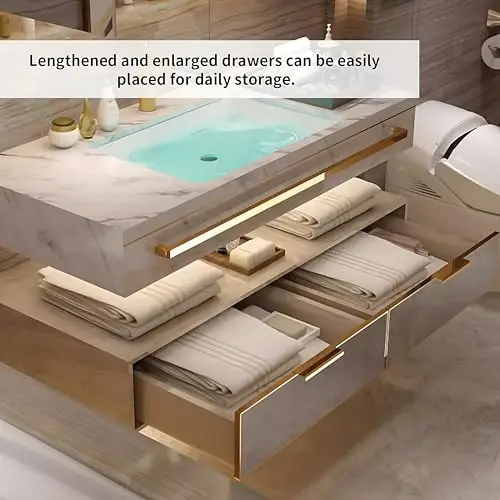 Роскошный стиль медицина Современная мраморная деревянная мебель для ванной комнаты раковины и подвесной отель